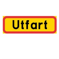 T-tavla 3 gul/röd "Utfart" 770x295 plast